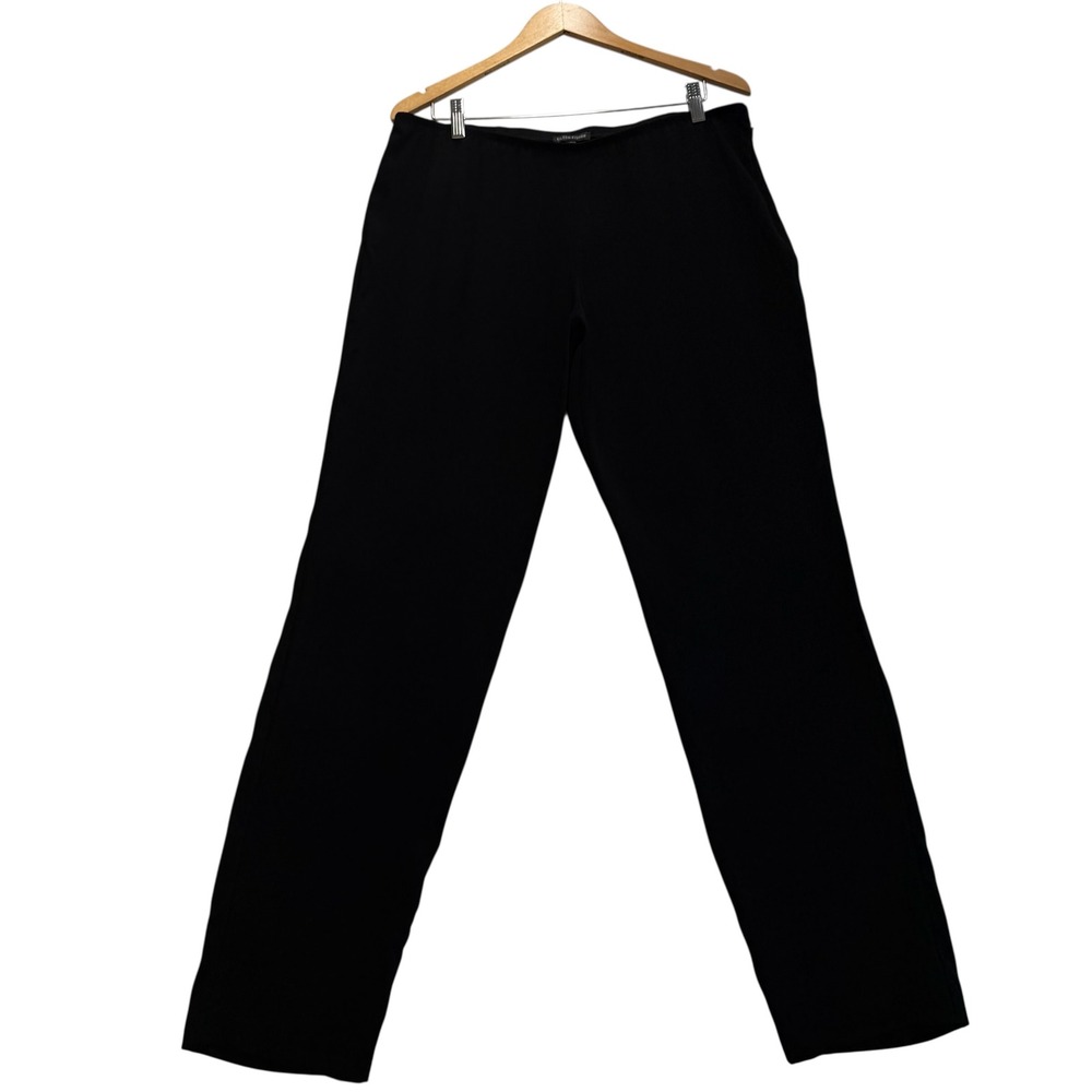 Eileen Fisher Black Straight Leg‎ Side Zip Pants Size L #209